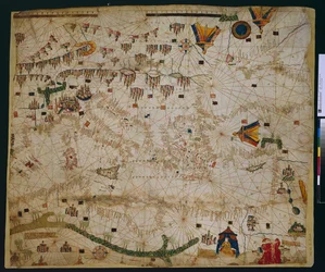 Carte marine de la mer Méditerranée et de la mer Noire